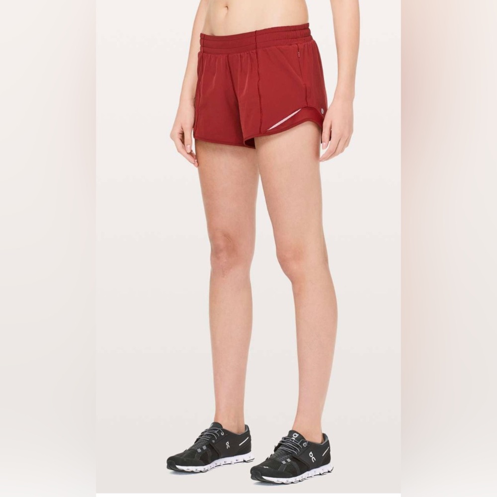 LULULEMON • Hotty Hot Short II • 4 inch inseam • Dark Sport Red • Size 8 Tall